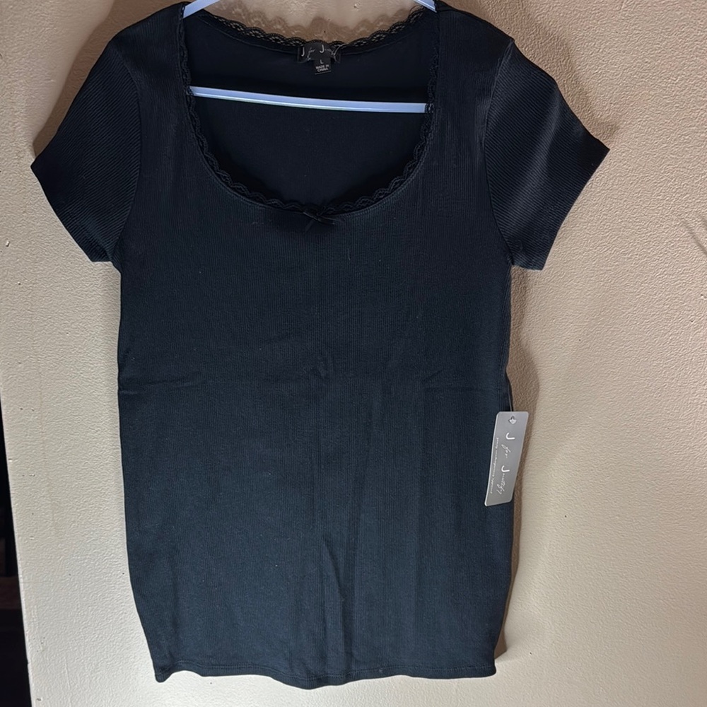 Black Fitted Short Sleeve T-Shirt